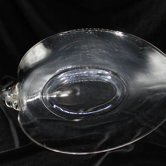 Vintage 1950s Duncan & Miller Clear Glass Swan Bowl Dish Large Retro Centerpiece - Picture 5 of 6